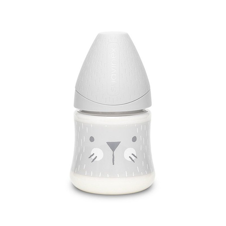SUAVINEX Butelka. wolny przepływ kotek szary 150ml