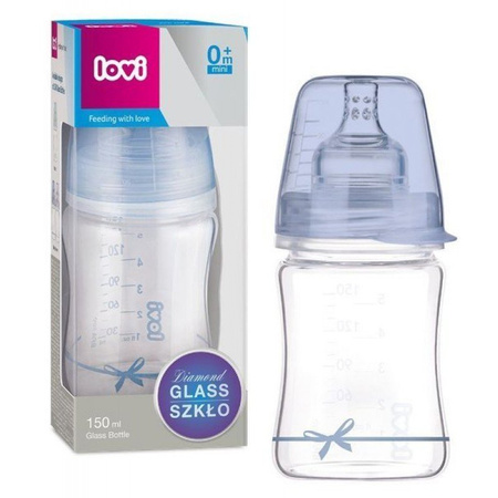 LOVI Butelka szklana 150ml Baby Shower Boy
