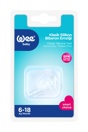 WEE BABY Smoczek silikonowy do butelek okrągły 6m+