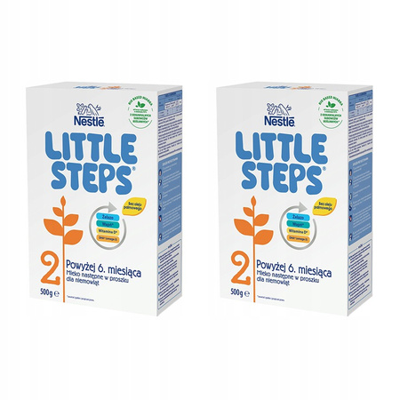 NESTLE LITTLE STEPS 2 MLEKO NASTĘPNE DLA NIEMOWLĄT POWYŻEJ 6 MIESIĄCA 2 X 500 G