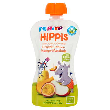 Mus Owocowy Gruszka Jabłko Mango Marakuja po 6. miesiącu BIO 100g HIPP