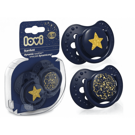 LOVI Smoczek silikonowy dynamiczny 6-18m, stardust