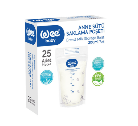 WEE BABY Torebki na mleko matki 200ml 25szt.