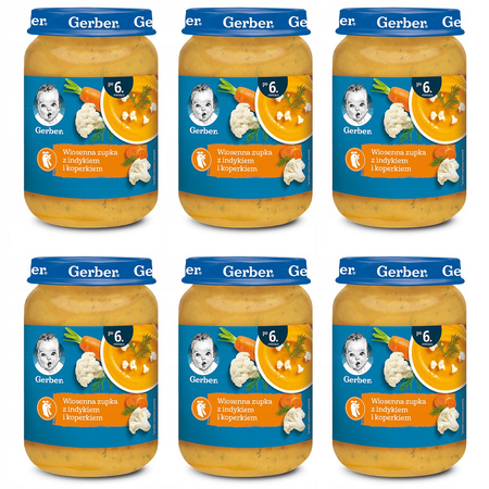 GERBER Zupa wiosenna z indykiem i koperkiem x 6 sztuk