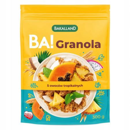 BAKALLAND BA! Granola 5 owoców tropikalnych, 300g