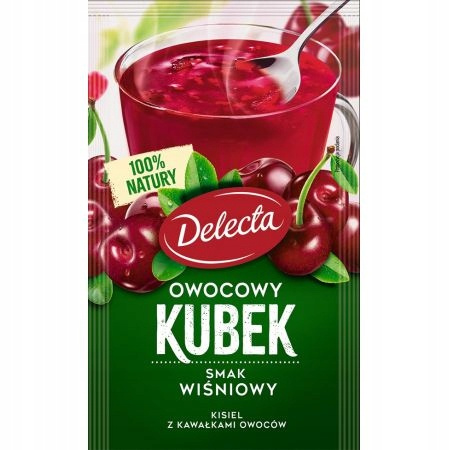 DELECTA Owocowy Kubek Kisiel o smaku Wiśniowym,30g