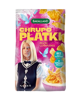Bakalland Chrupo Płatki śniadaniowe corn flakes kukurydziane 250g KLEKS
