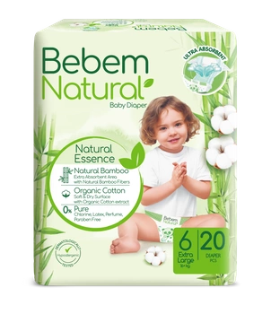 BEBEM Pieluszki bambusowe XL 6 (15 kg+) 20 szt.
